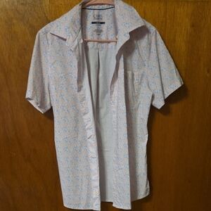 Cubavera Pink and Blue Casual Button Down Shirt